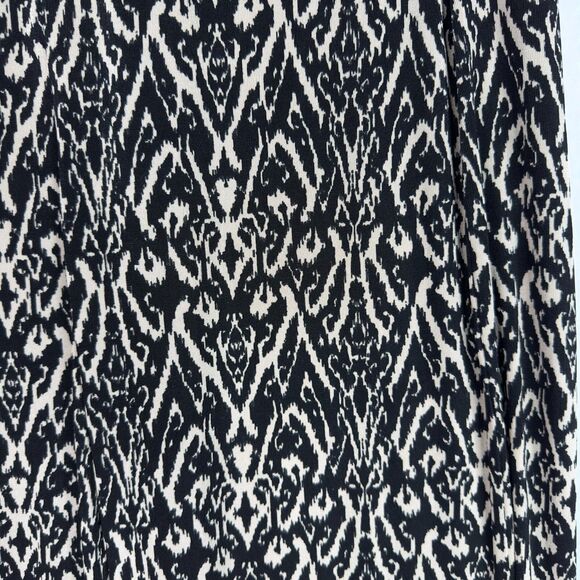 Chico's Travelers Wide Leg Pants Black Beige Abstract‎ Sz 2/L/12/Regular Slinky - Picture 3 of 9